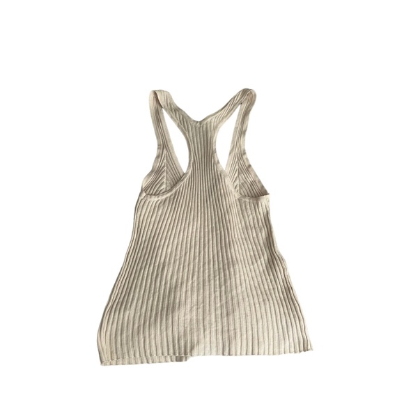 FREE PEOPLE Knit Cream Beige Button Down Tank Top - Picture 5 of 5